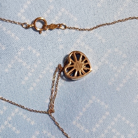 Emmy London 10k Rose Gold Diamond Heart Necklace Kay Jewelers - Picture 3 of 6